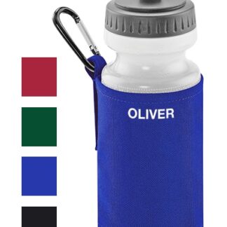 Water bottle with clip and coloured sleeve