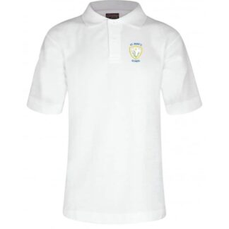 White uniform polo for St Mary's School Baldock