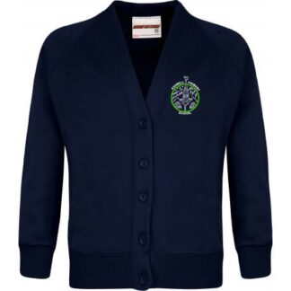 Ashwell Navy Cardigan with School Logo