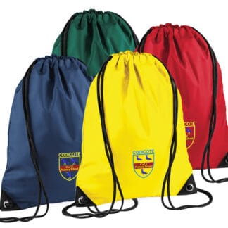 Codicote school coloured PE bags in multiple colours