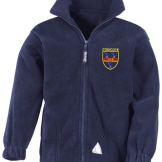 Thick outdoor fleece for Codicote Primary school embroidered with school logo.
