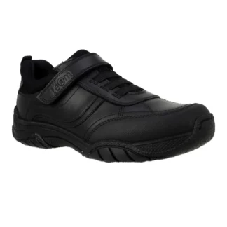 Black comfortable style Velcro elastic lace school shoe