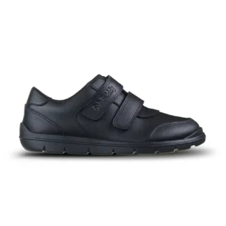 Double strap leather school shoe for junior students