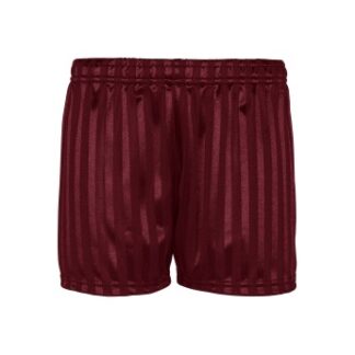 Burgundy red coloured shadow striped shorts